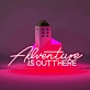 Neon sign "Adventure is Out There"