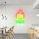 Customize Hot Burger Spicy Neon for Hot Food Eateries
