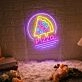 Customize Pizza Slice Circle Delight in Every Slice with Neon