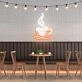 Coffee Cup Heart Warm Hearts with Charming Neon