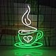 Coffee Cup Heart Warm Hearts with Charming Neon