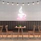 Coffee Cup Heart Warm Hearts with Charming Neon