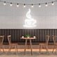 Coffee Cup Heart Warm Hearts with Charming Neon