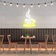 Coffee Cup Heart Warm Hearts with Charming Neon