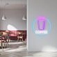 Customize Take Away Coffee Add a Burst of Energy with Neon Art
