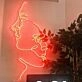 Face Profile Line Draw Artistic Elegance in Neon Form