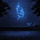 Face Profile Line Draw Artistic Elegance in Neon Form