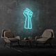 Raised fist Empower and Inspire with Bold Neon Sign