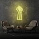 Raised fist Empower and Inspire with Bold Neon Sign