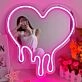 Heart-Shaped Neon Mirror Wall Decor