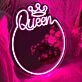 Elegant Queen and Crown Neon Mirror Art