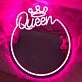 Elegant Queen and Crown Neon Mirror Art
