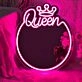 Elegant Queen and Crown Neon Mirror Art