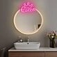 Elegant Queen and Crown Neon Mirror Art