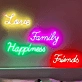 Love, Family, Happiness, Friends: Illuminate Your Space with Neon Warmth and Cheer