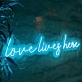 Love Live Here Neon Sign: Empower Your Space with Vibrant Love and Feminine Energy
