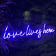 Love Live Here Neon Sign: Empower Your Space with Vibrant Love and Feminine Energy