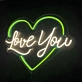 Love You Neon Sign: Radiant Affection with Heart