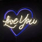 Love You Neon Sign: Radiant Affection with Heart