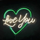 Love You Neon Sign: Radiant Affection with Heart