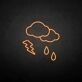 Rain and lightning' neon sign