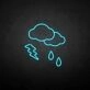 Rain and lightning' neon sign