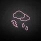 Rain and lightning' neon sign