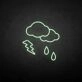 Rain and lightning' neon sign
