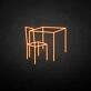 Table and chairs' neon sign