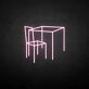 Table and chairs' neon sign