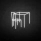 Table and chairs' neon sign