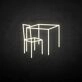 Table and chairs' neon sign