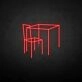 Table and chairs' neon sign