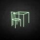 Table and chairs' neon sign