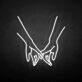 'Hands with love' neon sign