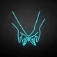 'Hands with love' neon sign