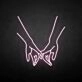 'Hands with love' neon sign