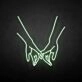 'Hands with love' neon sign