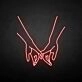 'Hands with love' neon sign