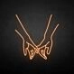'Hands with love' neon sign
