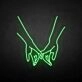 'Hands with love' neon sign
