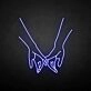 'Hands with love' neon sign