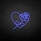 Rose with heart' neon sign