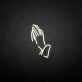 'Hand of Pray' neon sign