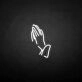 'Hand of Pray' neon sign