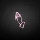 'Hand of Pray' neon sign