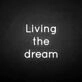 'Living the dream' neon sign