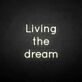 'Living the dream' neon sign