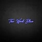'The world blue' neon sign