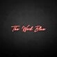 'The world blue' neon sign